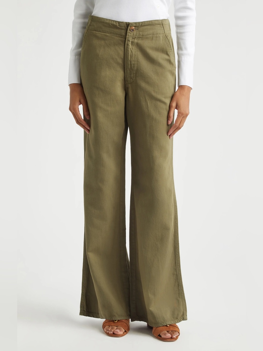 Veronica Beard Kasey Wide Leg Pants In Army Green Size 4